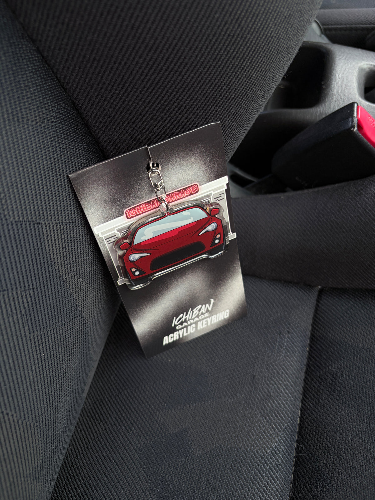 Red 86 Car Keychain