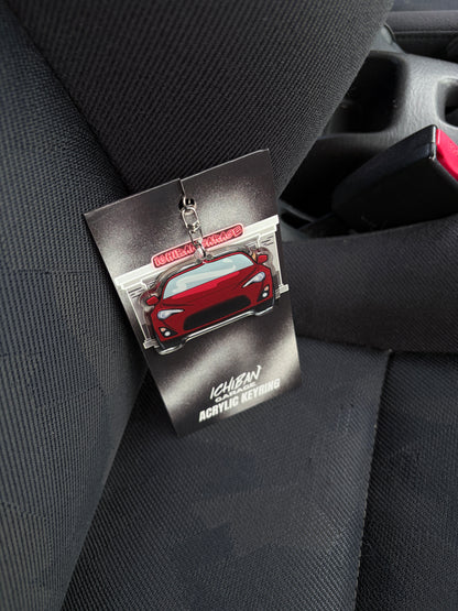 Red 86 Car Keychain