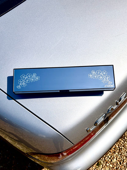 Cherry Blossom Engraved Rearview Mirror