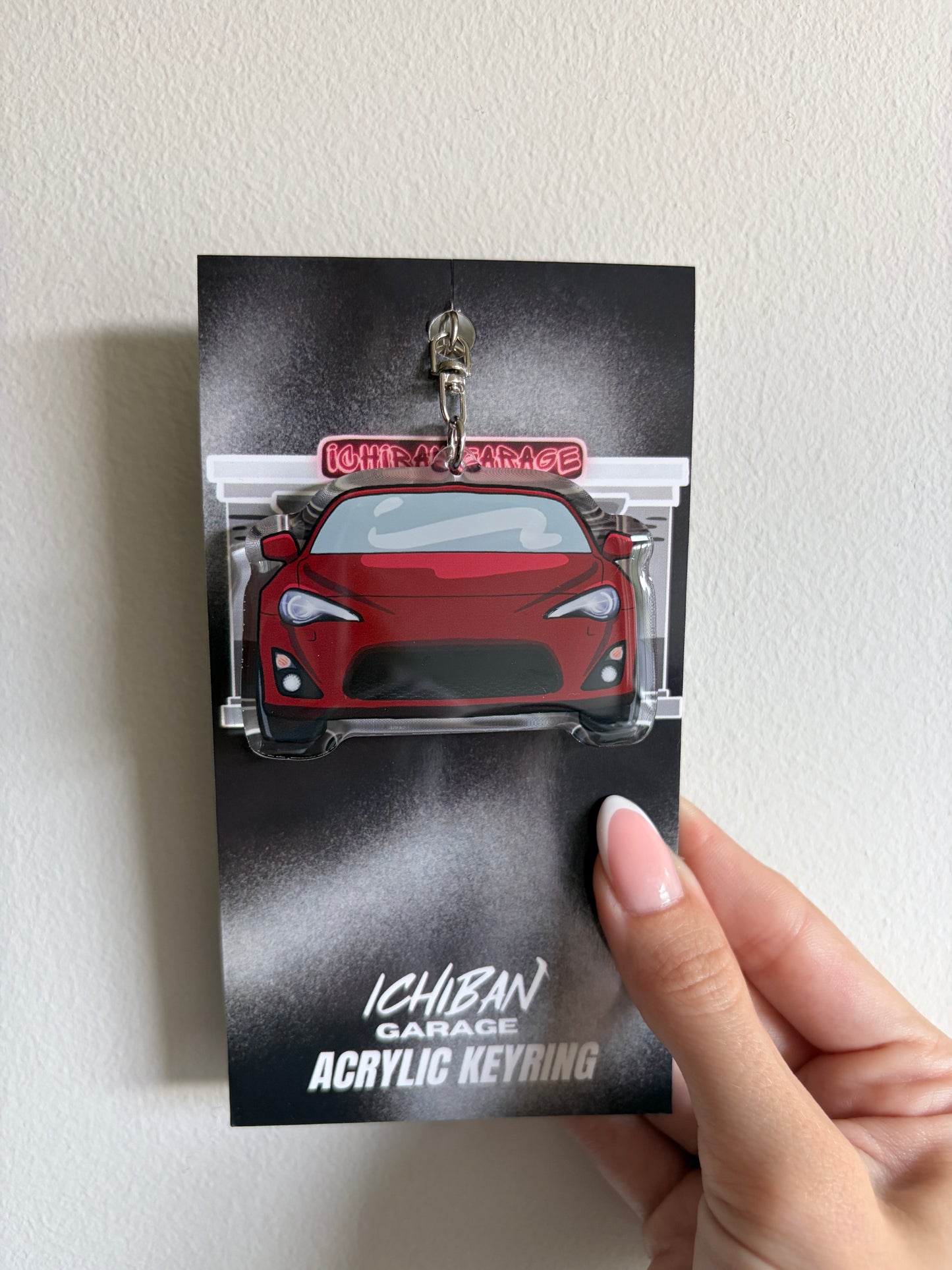 Red 86 Car Keychain