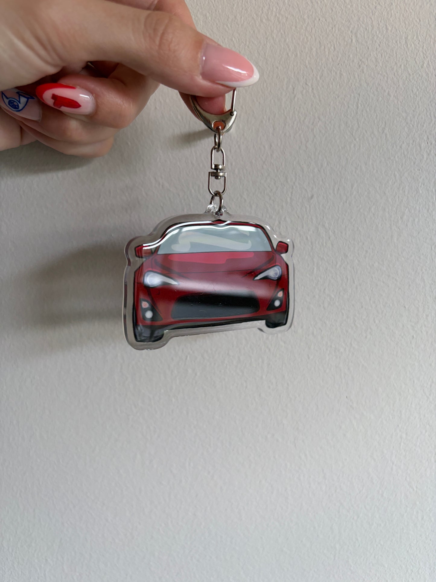 Red 86 Car Keychain