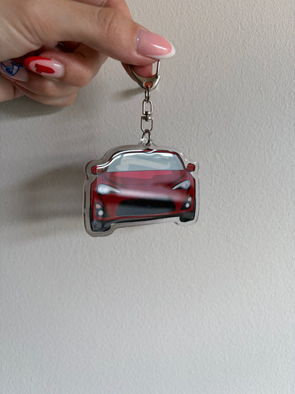 Red 86 Car Keychain