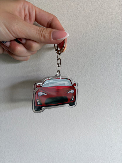 Red 86 Car Keychain