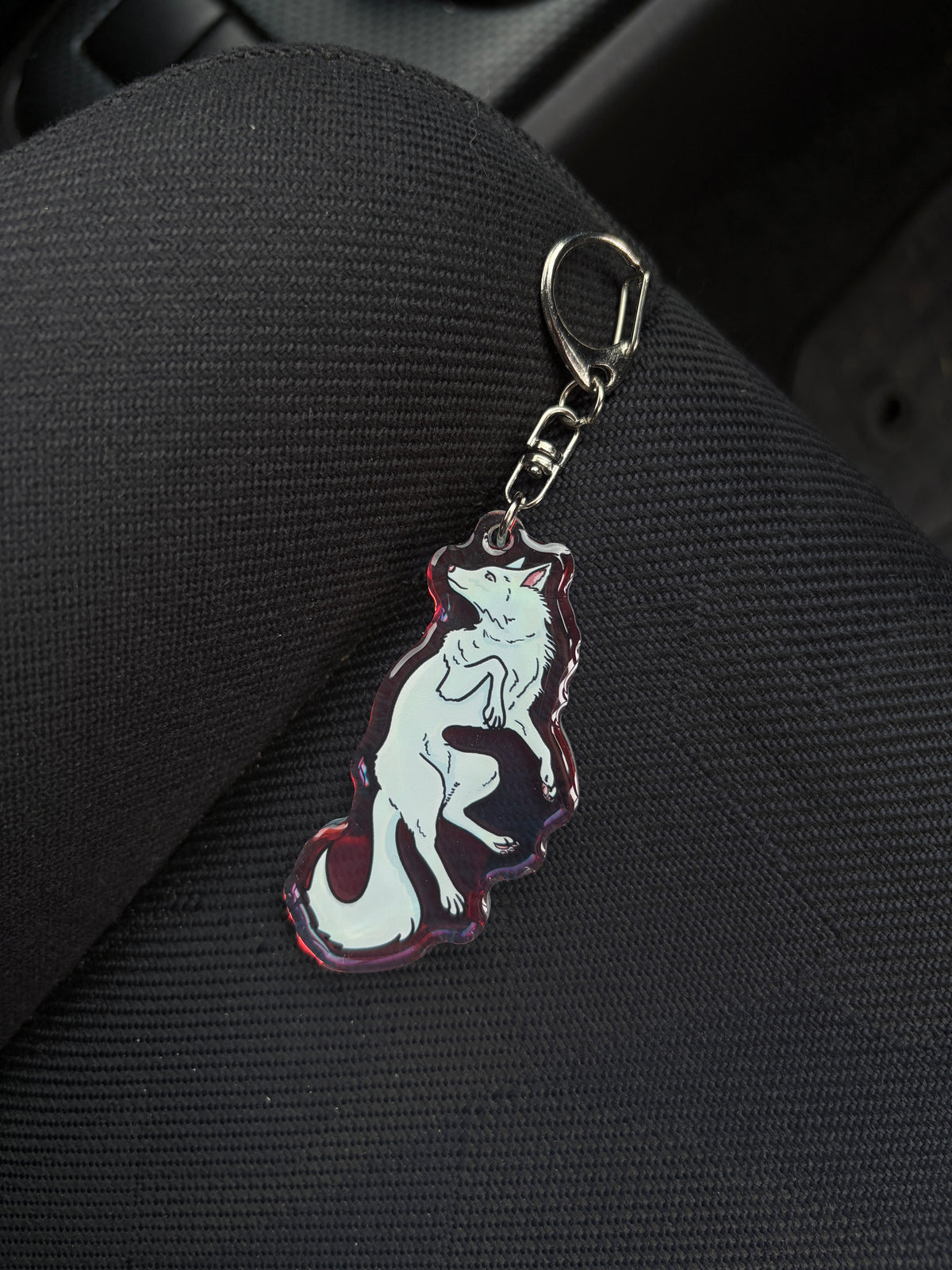 Wolf Dog Keychain (Rainbow Effect)