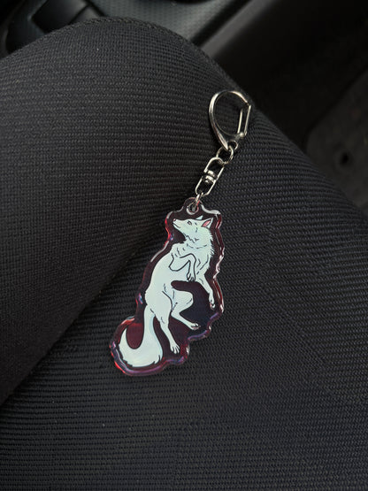 Wolf Dog Keychain (Rainbow Effect)