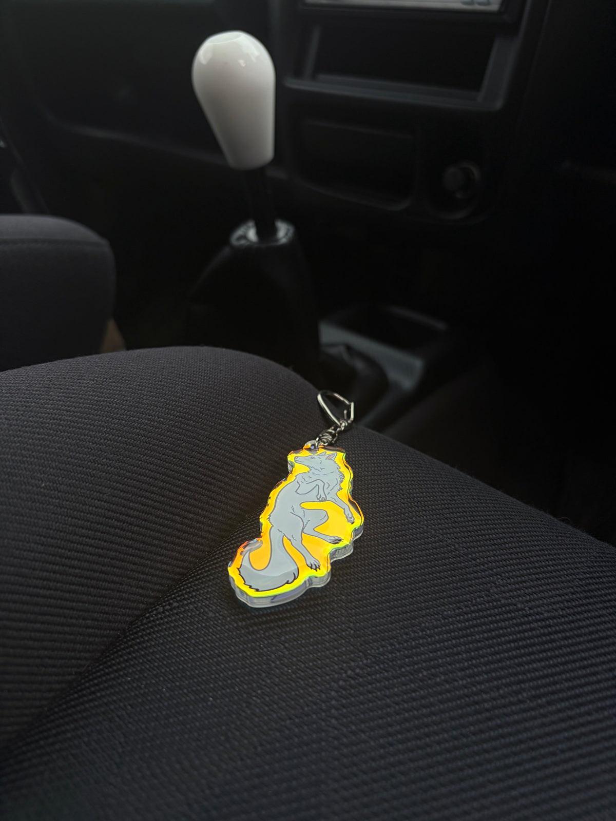 Wolf Dog Keychain (Rainbow Effect)