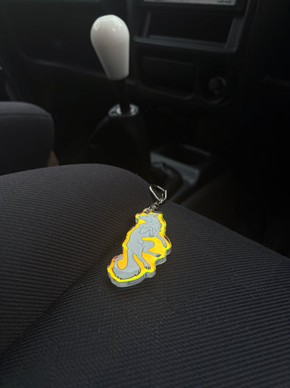 Wolf Dog Keychain (Rainbow Effect)