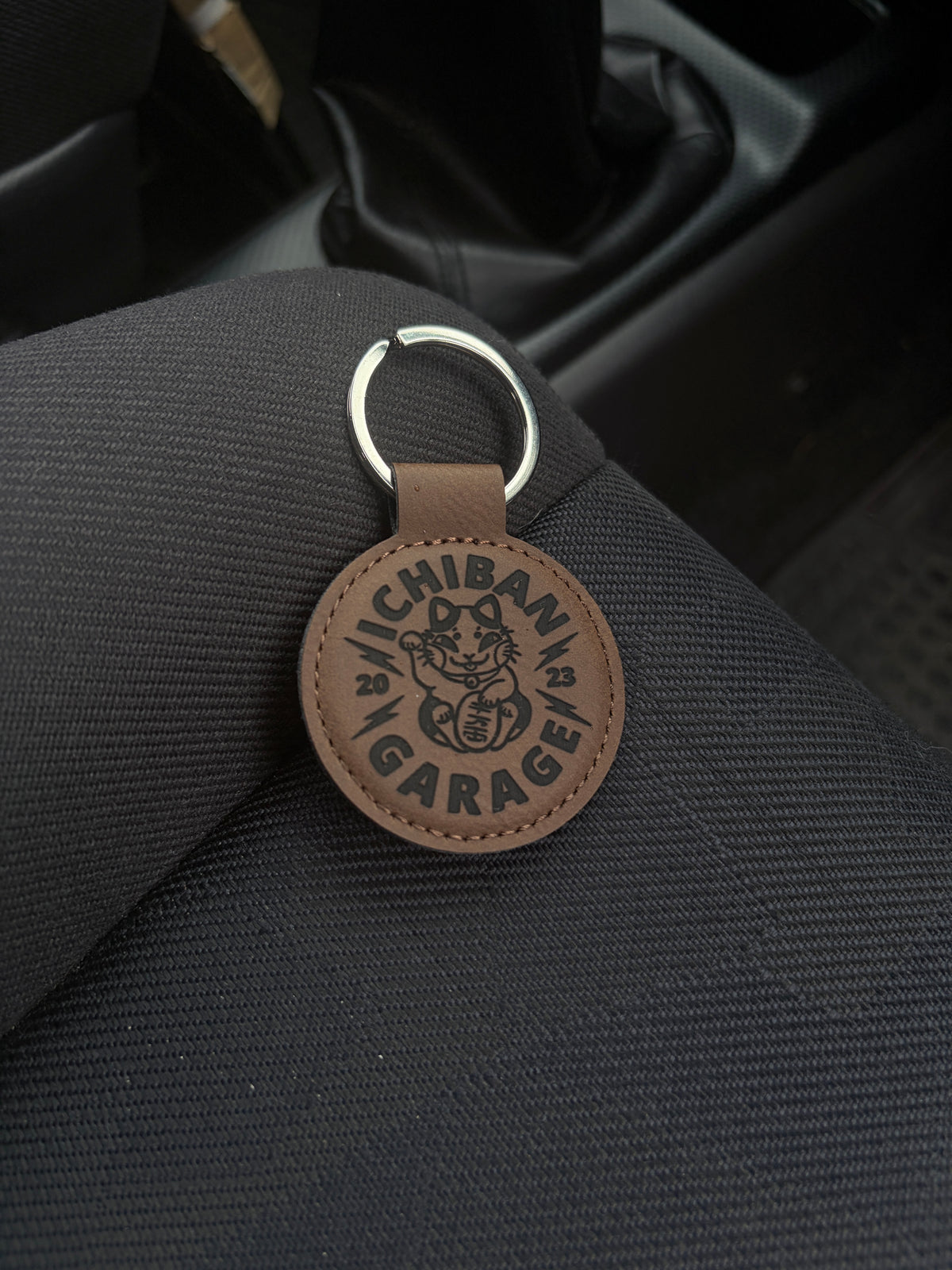 Ichiban Lucky Brown Faux Leather Keychain
