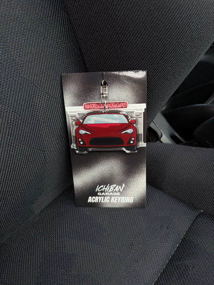 Red 86 Car Keychain