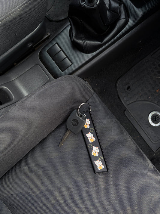 Lucky Cat Jet Tag Keychain