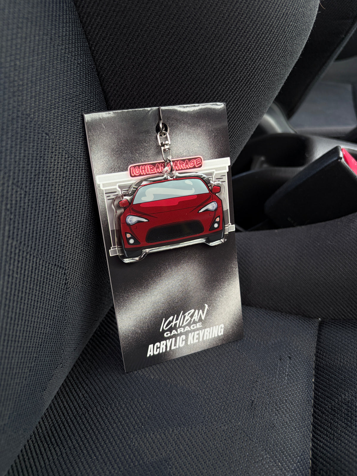 Red 86 Car Keychain