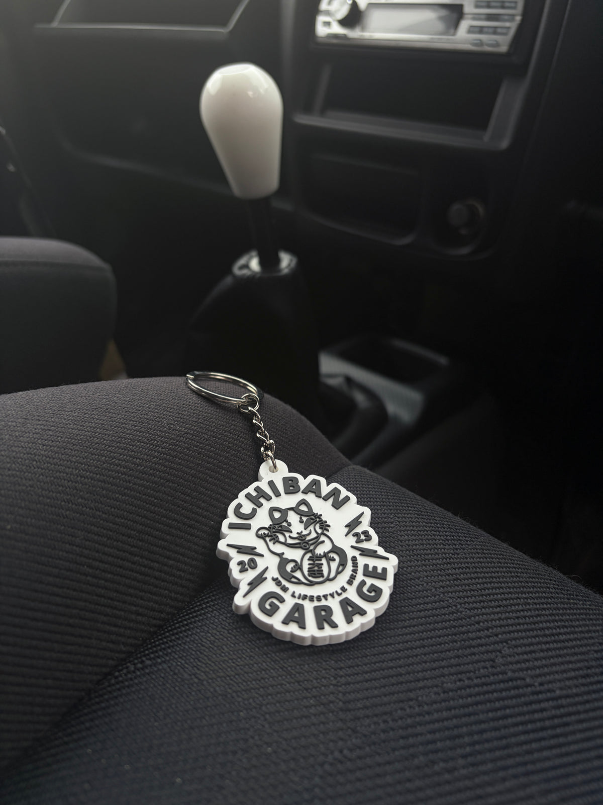 Ichiban Lucky Logo Keychain White