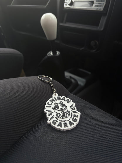 Ichiban Lucky Logo Keychain White