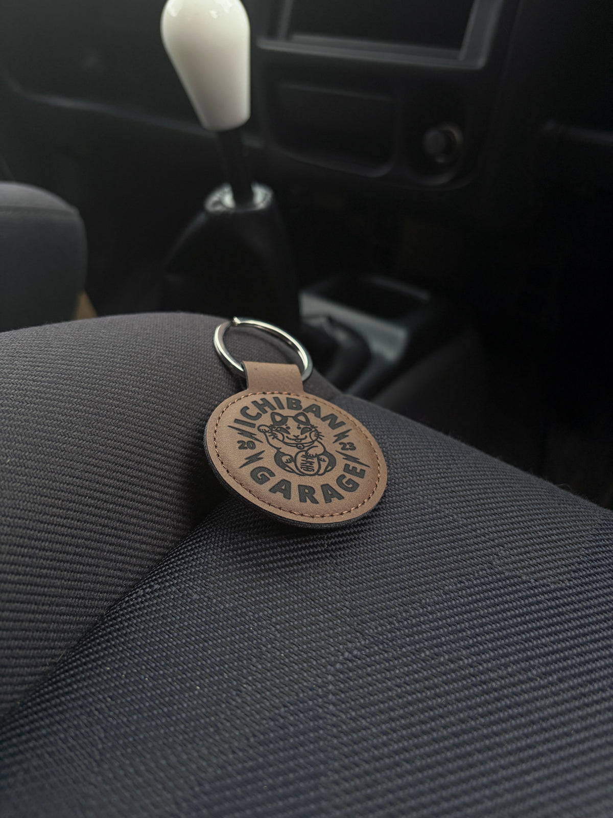 Ichiban Lucky Brown Faux Leather Keychain