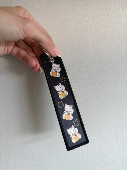Lucky Cat Jet Tag Keychain