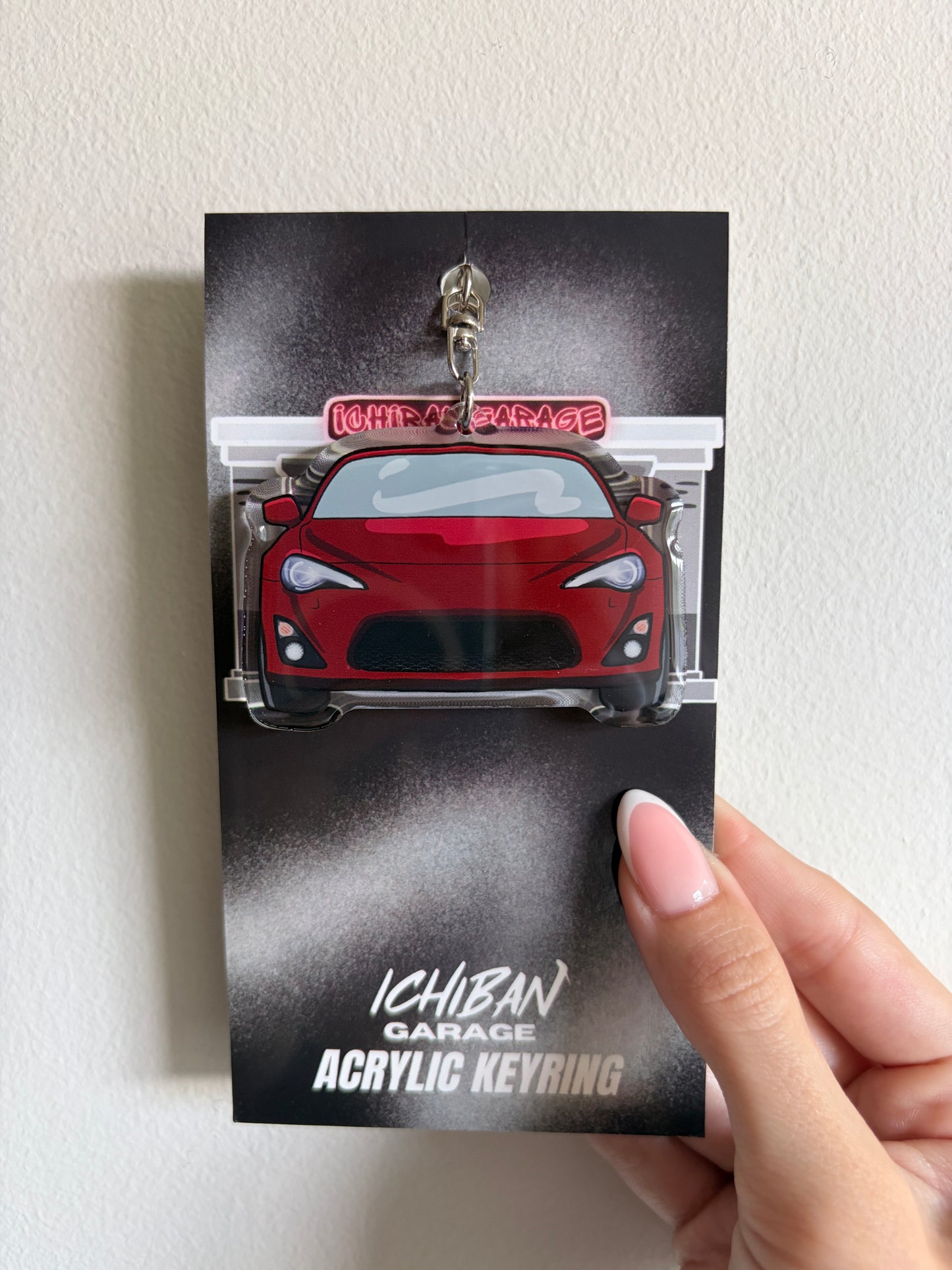 Red 86 Car Keychain