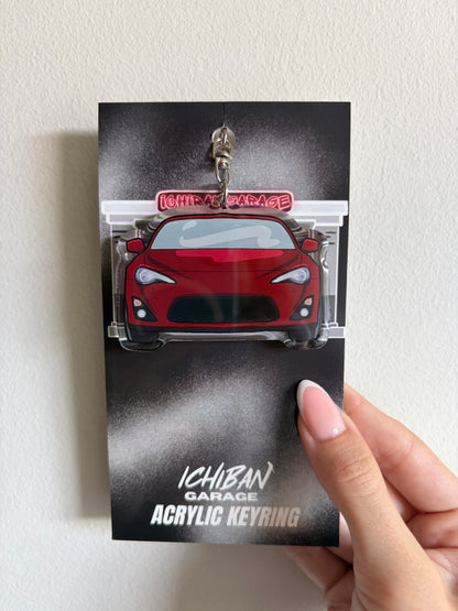 Red 86 Car Keychain