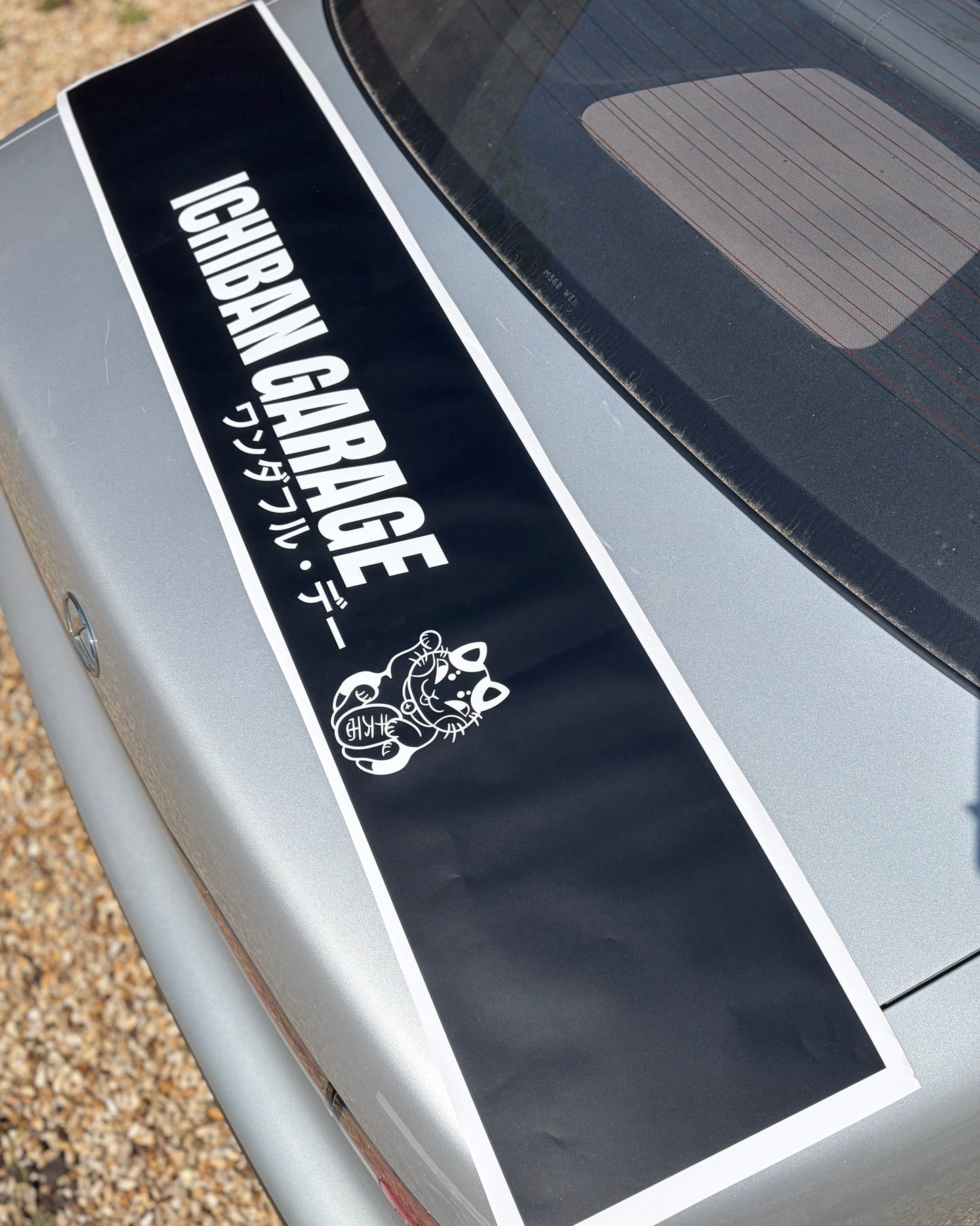 Matte Black Sunstrip - Lucky Cat