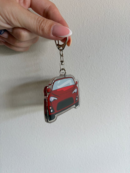 Red 86 Car Keychain