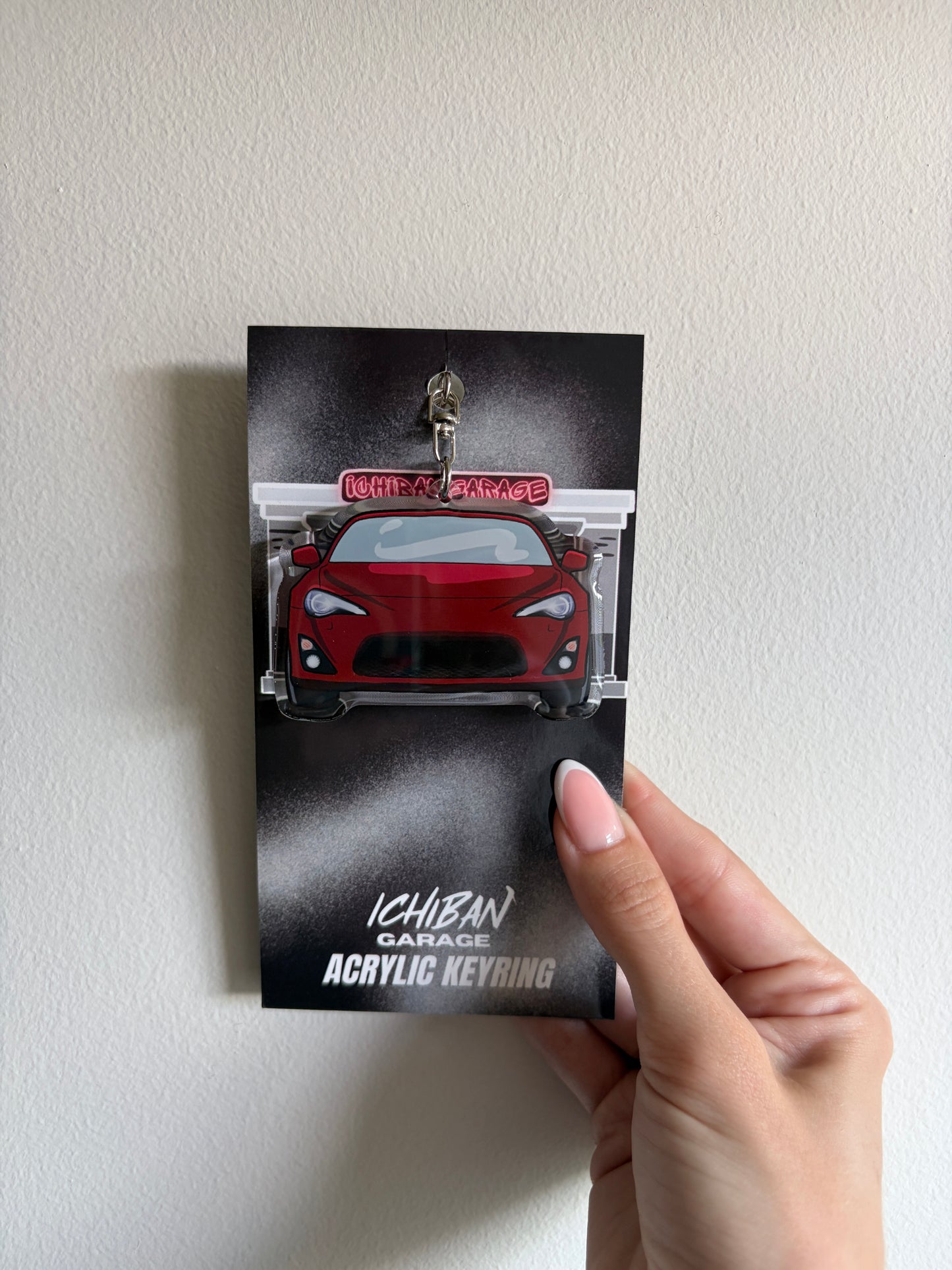 Red 86 Car Keychain