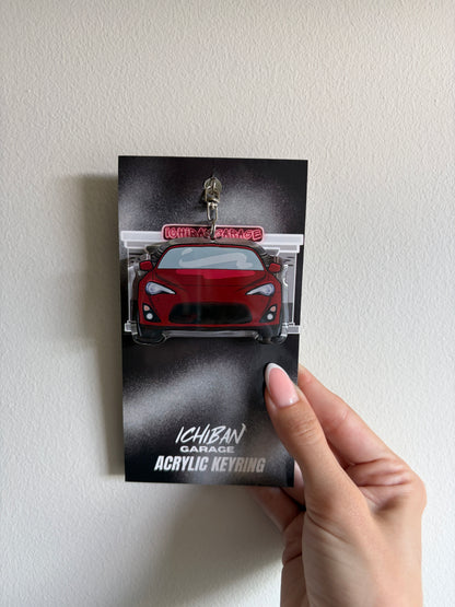 Red 86 Car Keychain