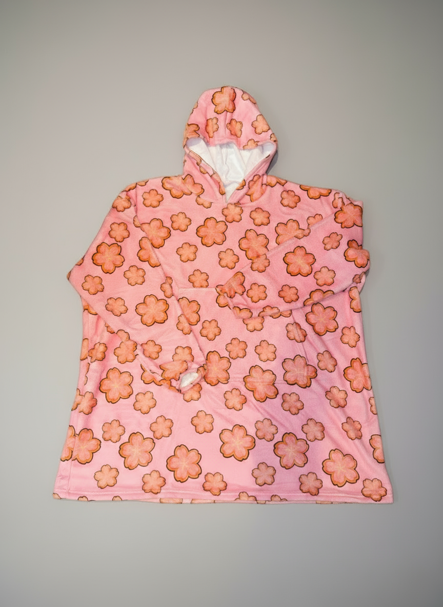 Sugar Cookie Sakura Blossom Oversized Fluffy Hoodie