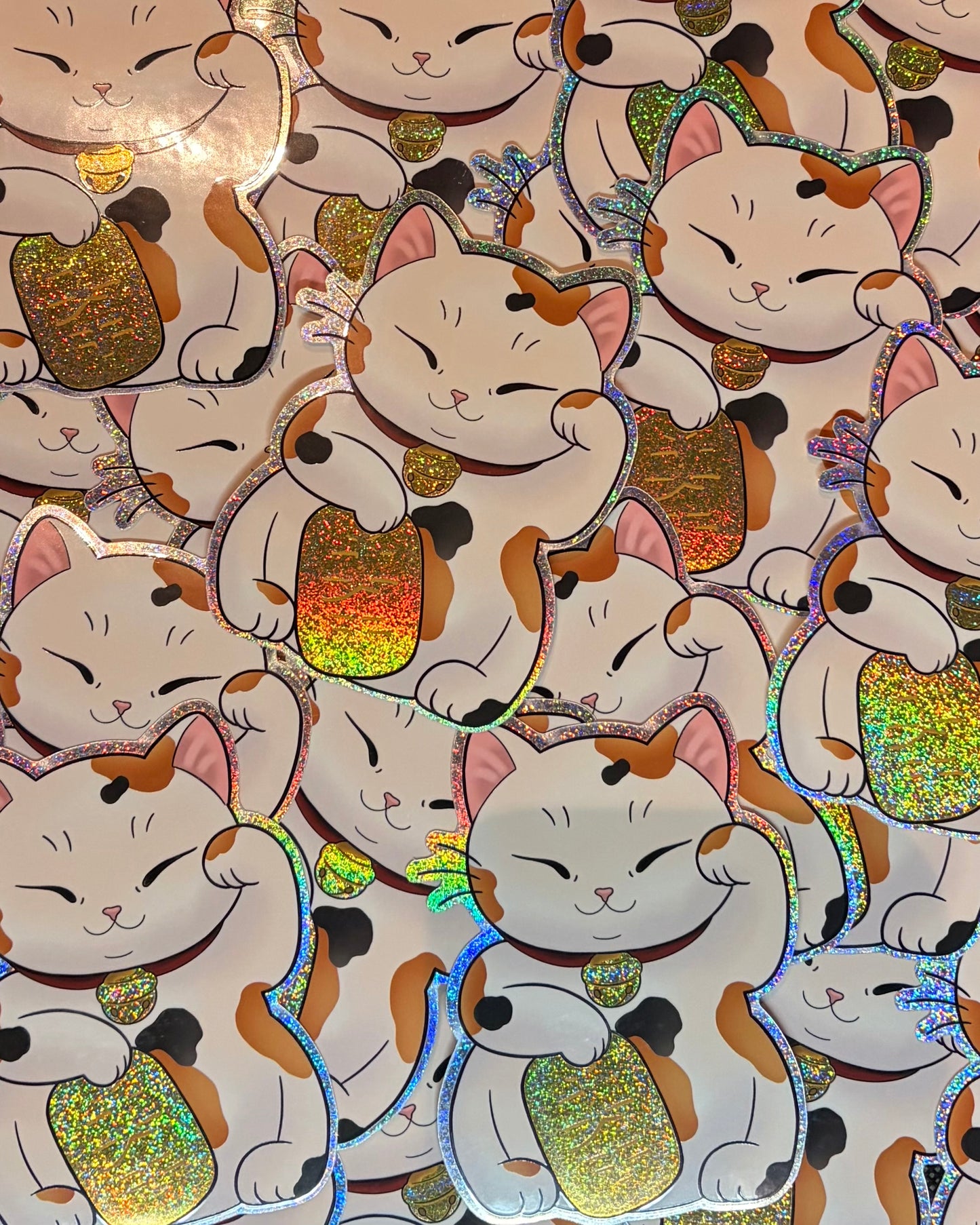 Glitter Lucky Cat Sticker
