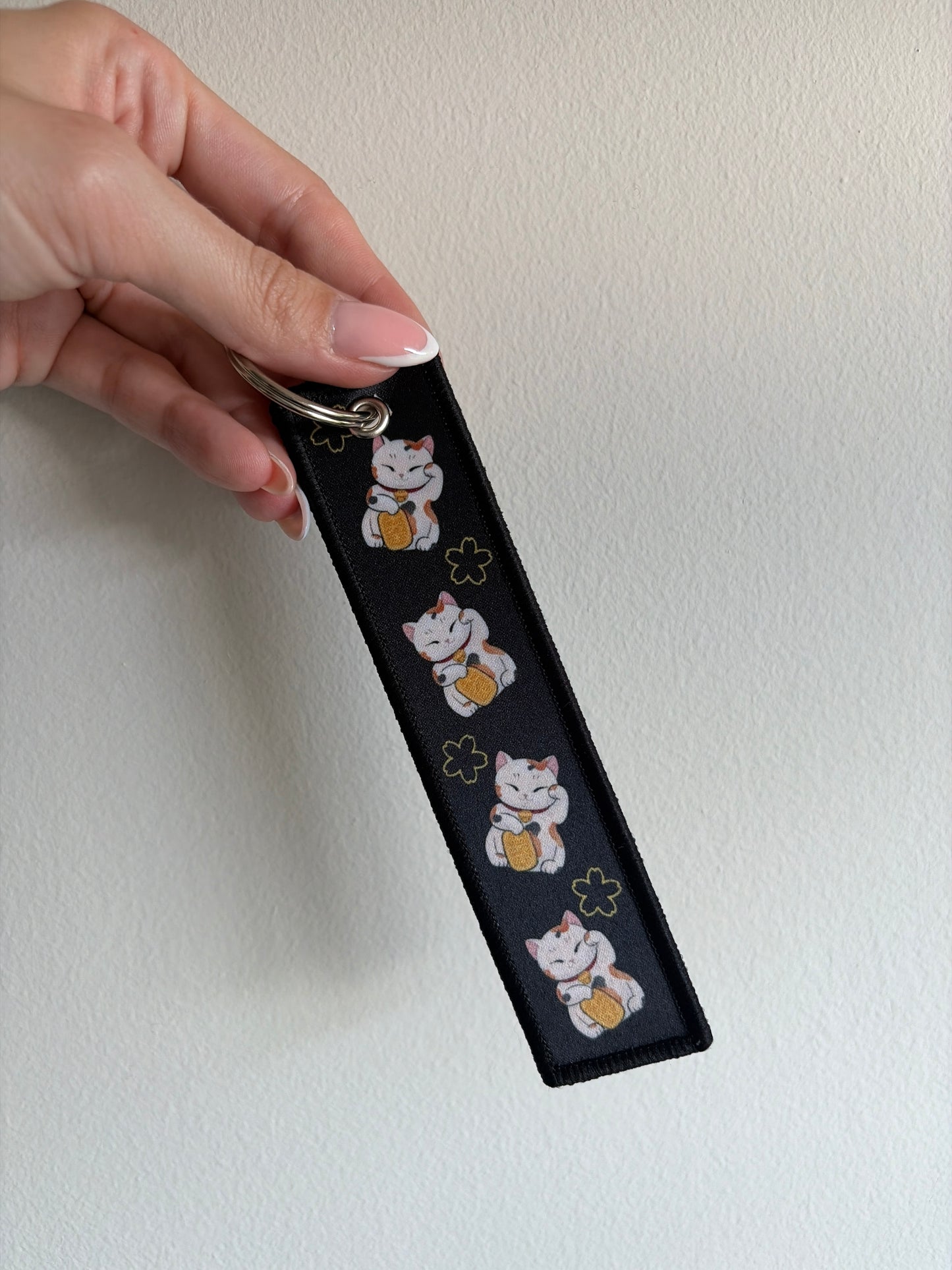 Lucky Cat Jet Tag Keychain