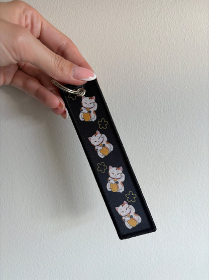 Lucky Cat Jet Tag Keychain