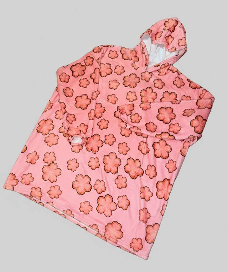 Sugar Cookie Sakura Blossom Oversized Fluffy Hoodie