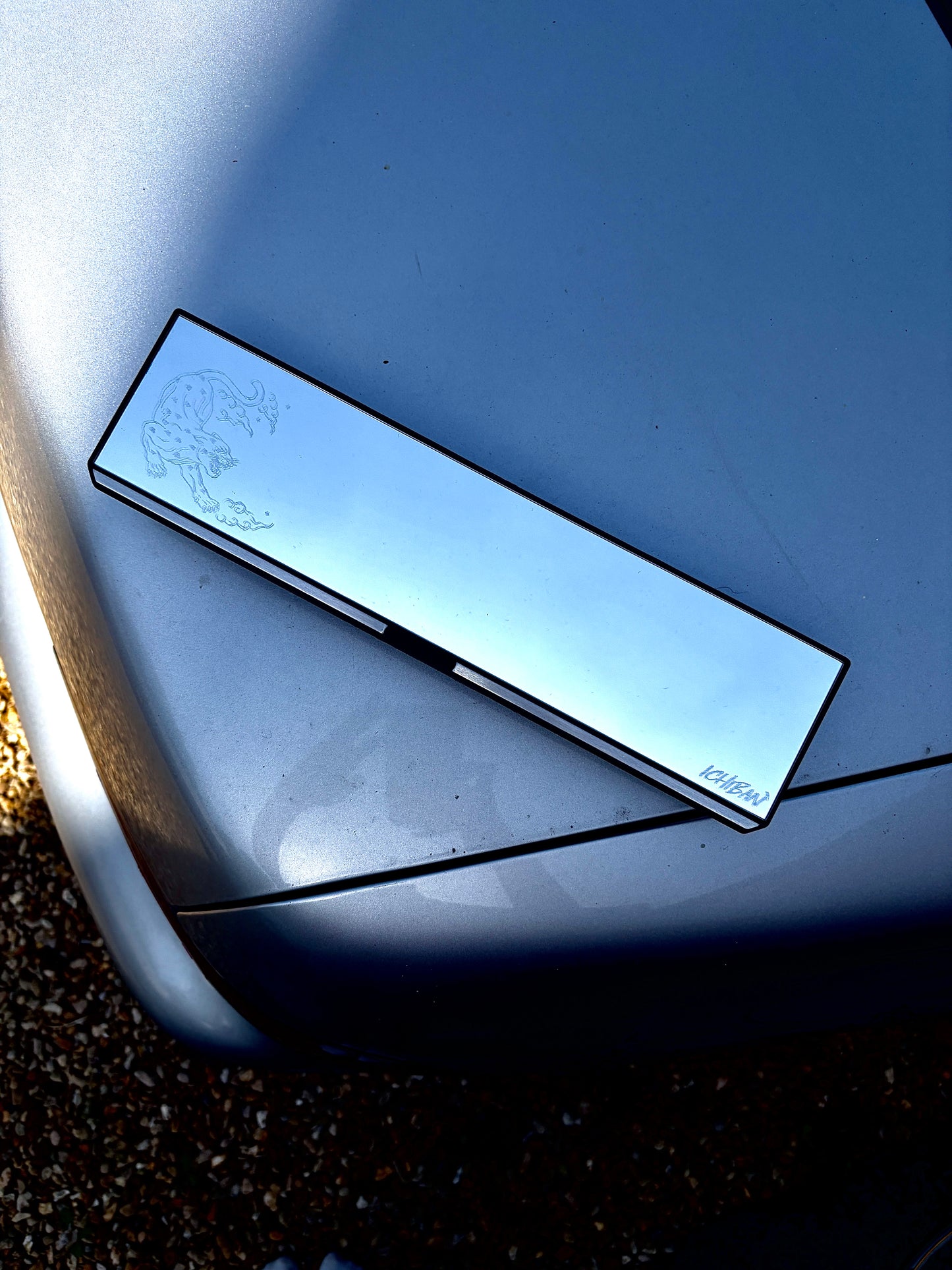 Jaguar Hearts Engraved Rearview Mirror