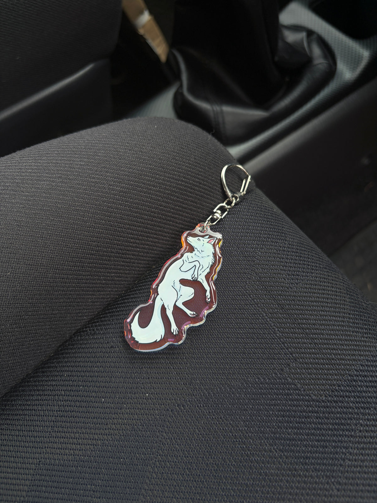 Wolf Dog Keychain (Rainbow Effect)