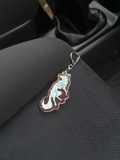 Wolf Dog Keychain (Rainbow Effect)