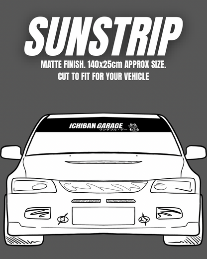 Matte Black Sunstrip - Lucky Cat