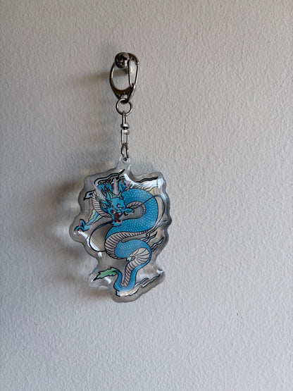 Blue Water Dragon Keychain