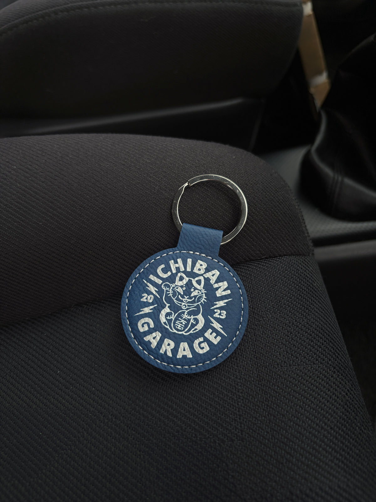 Ichiban Lucky Blue Faux Leather Keychain