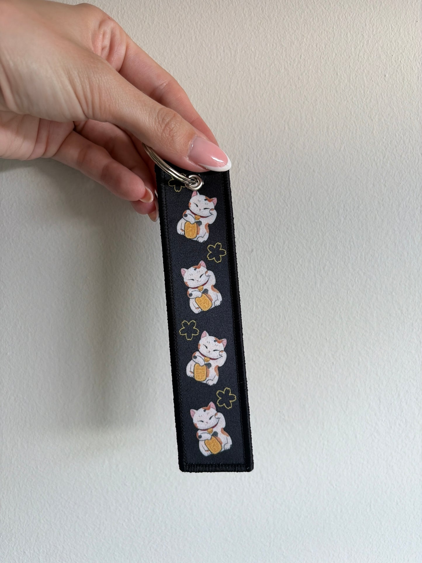 Lucky Cat Jet Tag Keychain
