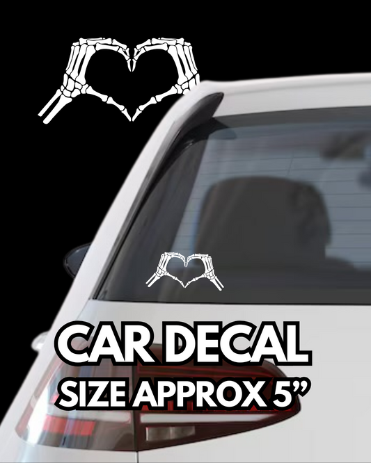 Skeleton Hands Heart Decal