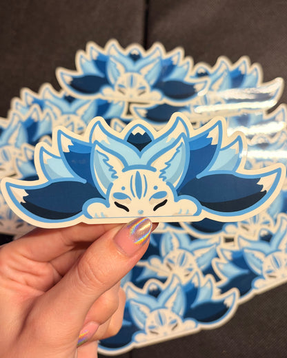 Blue Kitsune Sticker
