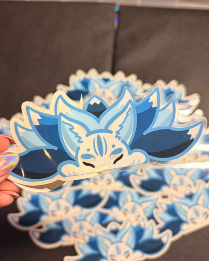 Blue Kitsune Sticker