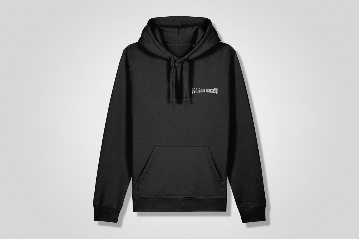 Embroidered Retro Wavy Logo Hoodie