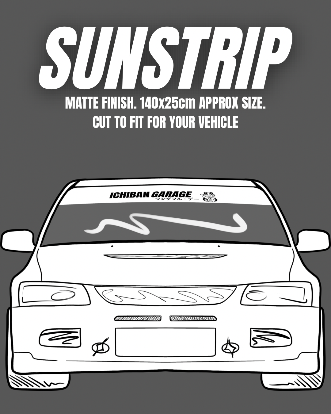 Matte White Sunstrip - Lucky Cat