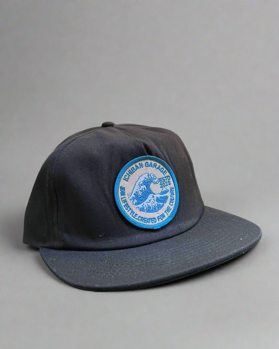 Kanagawa Wave SnapBack - Black / Sand