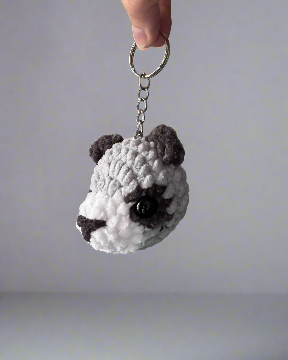 Raccoon Crochet Keychain