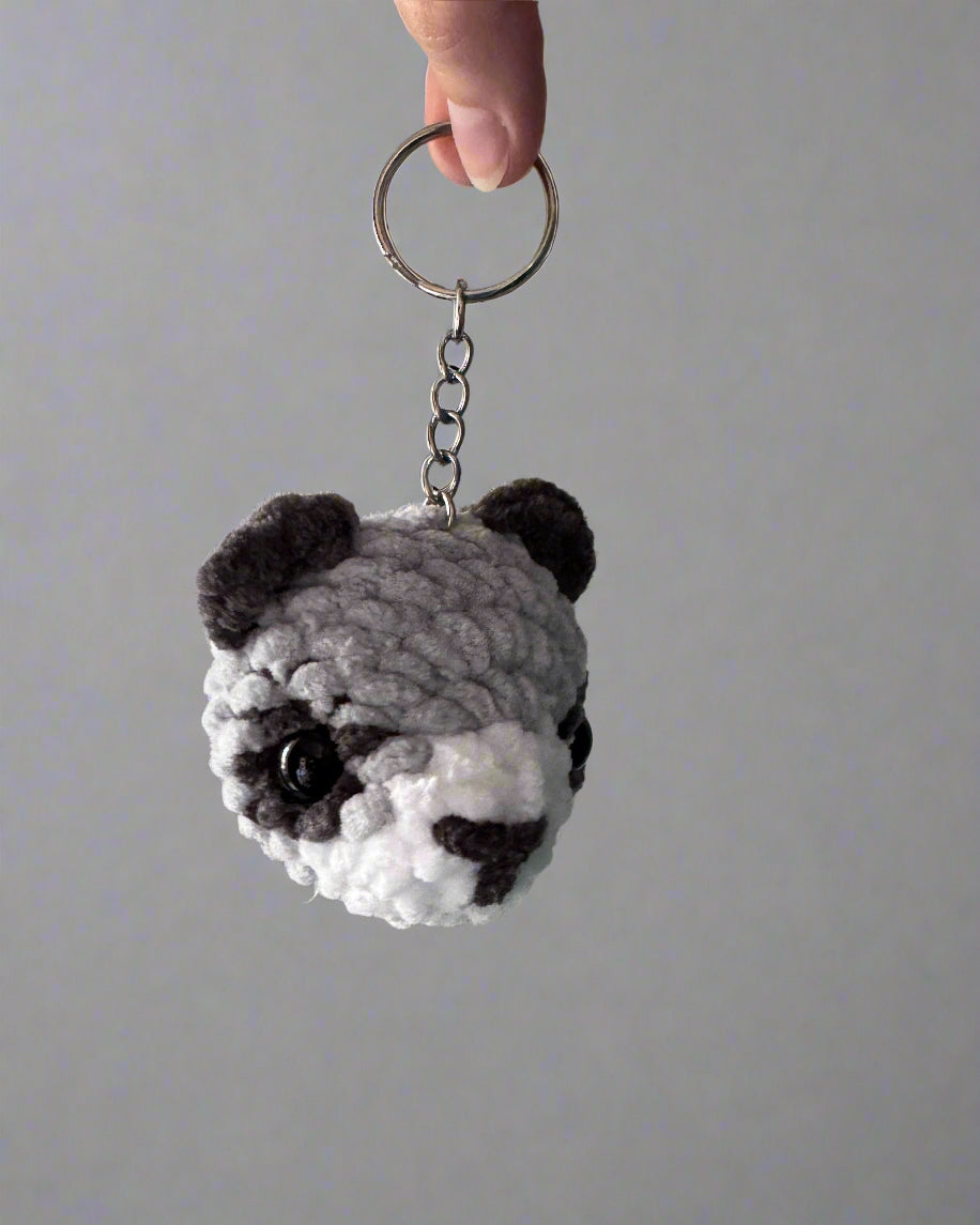 Raccoon Crochet Keychain