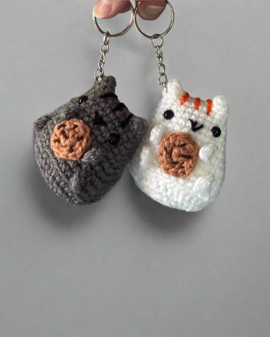 Cookie Cat Crochet Keychain