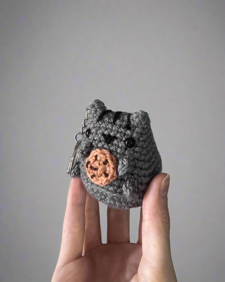 Cookie Cat Crochet Keychain
