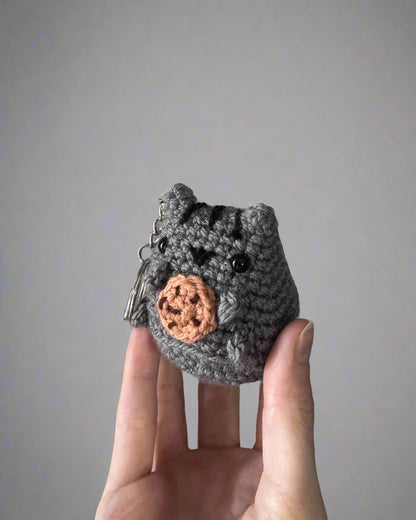 Cookie Cat Crochet Keychain