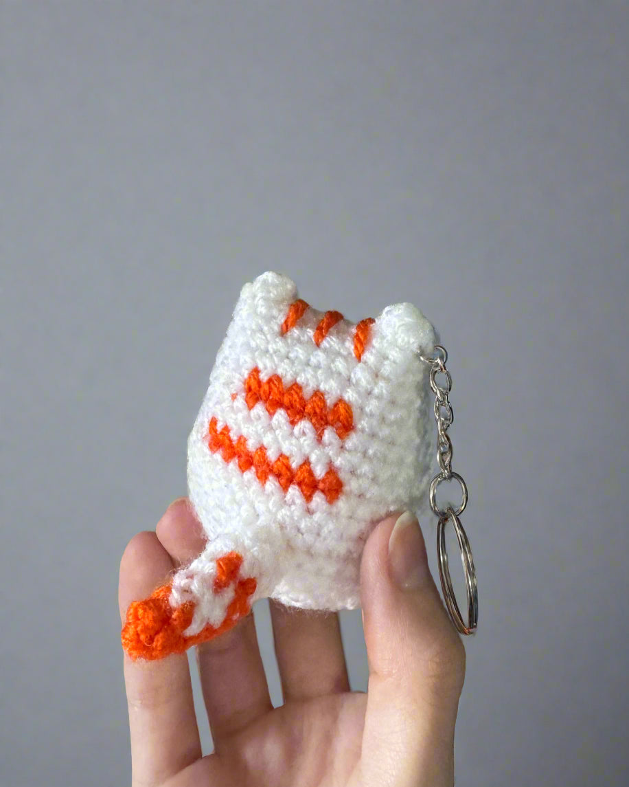 Cookie Cat Crochet Keychain