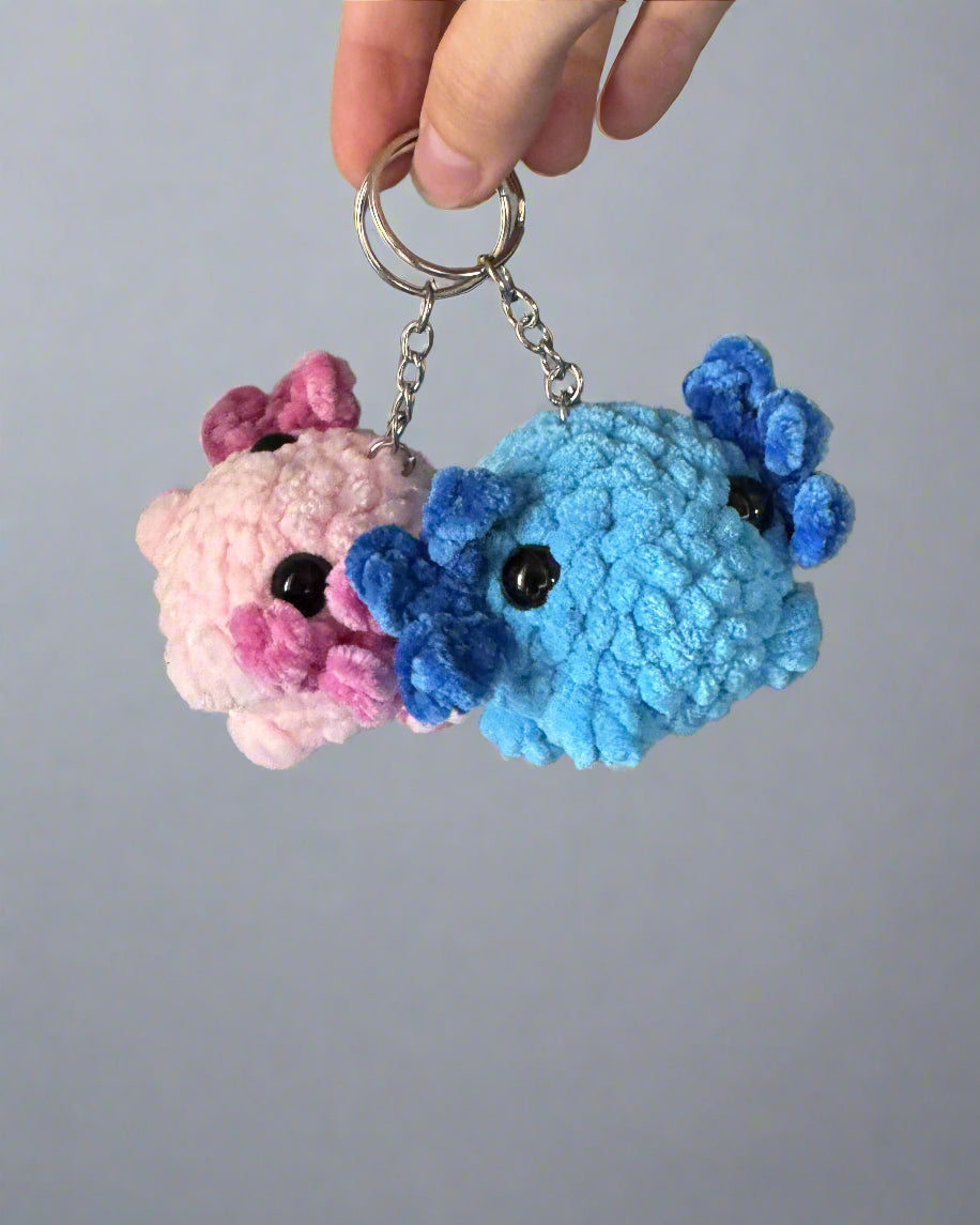 Axolotl Crochet Keychain